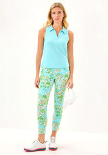 NWT LILLY PULITZER SIZE 8 CORSO PANT SUNBATHERS BLISS FRESH WATER BLUE UPF 50 