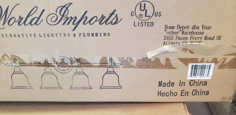 Barra de baño de 4 luces de bronce frotado con aceite Montpelier World Imports 8384-88 Foto 4 de 4