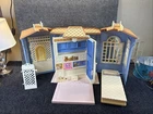 Vtg~Mattel Barbie 1998 Family Cottage Blue Fold Out Dollhouse~READ