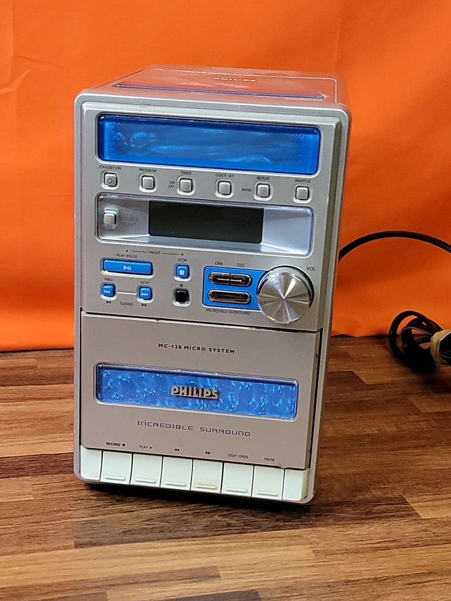 Vintage Philips MC-128/37 Micro Bookshelf AM/FM Stereo System