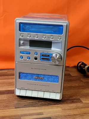 Vintage Philips MC-128/37 Micro Bookshelf AM/FM Stereo System Tuner CD Player