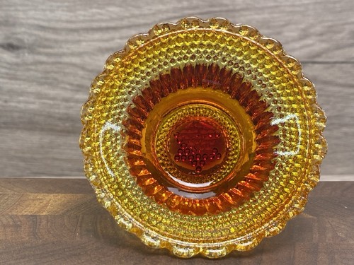 Degenhart Orange Glass Large Star Dewdrop Pattern Salt Cellar UV React Vintage - Picture 4 of 17