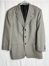 Banana Republic Houndstooth Wool Gray Coat Blazer Jacket Men's 44R Wool Cashmere