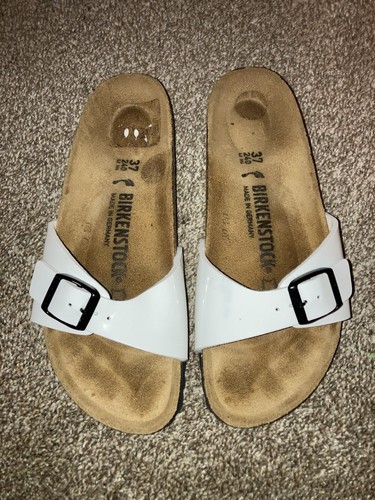 EUC Madrid Patent White Leather Birkenstock Sandals 37 6-6.5
