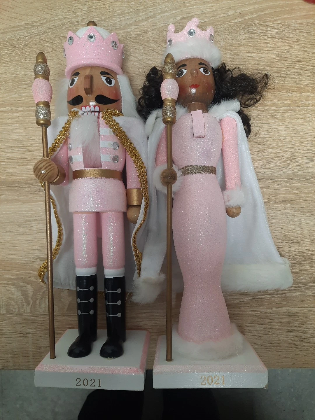 2021 Wondershop Target 14" Nutcracker King & Queen Pink Glitter New FREE SHIP
