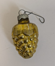 Vintage Mid Century German Blown Mercury Glass Acorn Christmas Ornament Kugel 