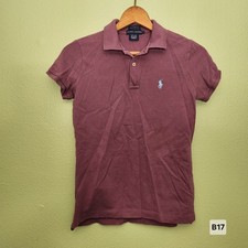 Polo Ralph Lauren Custom Slim Fit Burgundy Polo Shirt Short Sleeve Cotton S