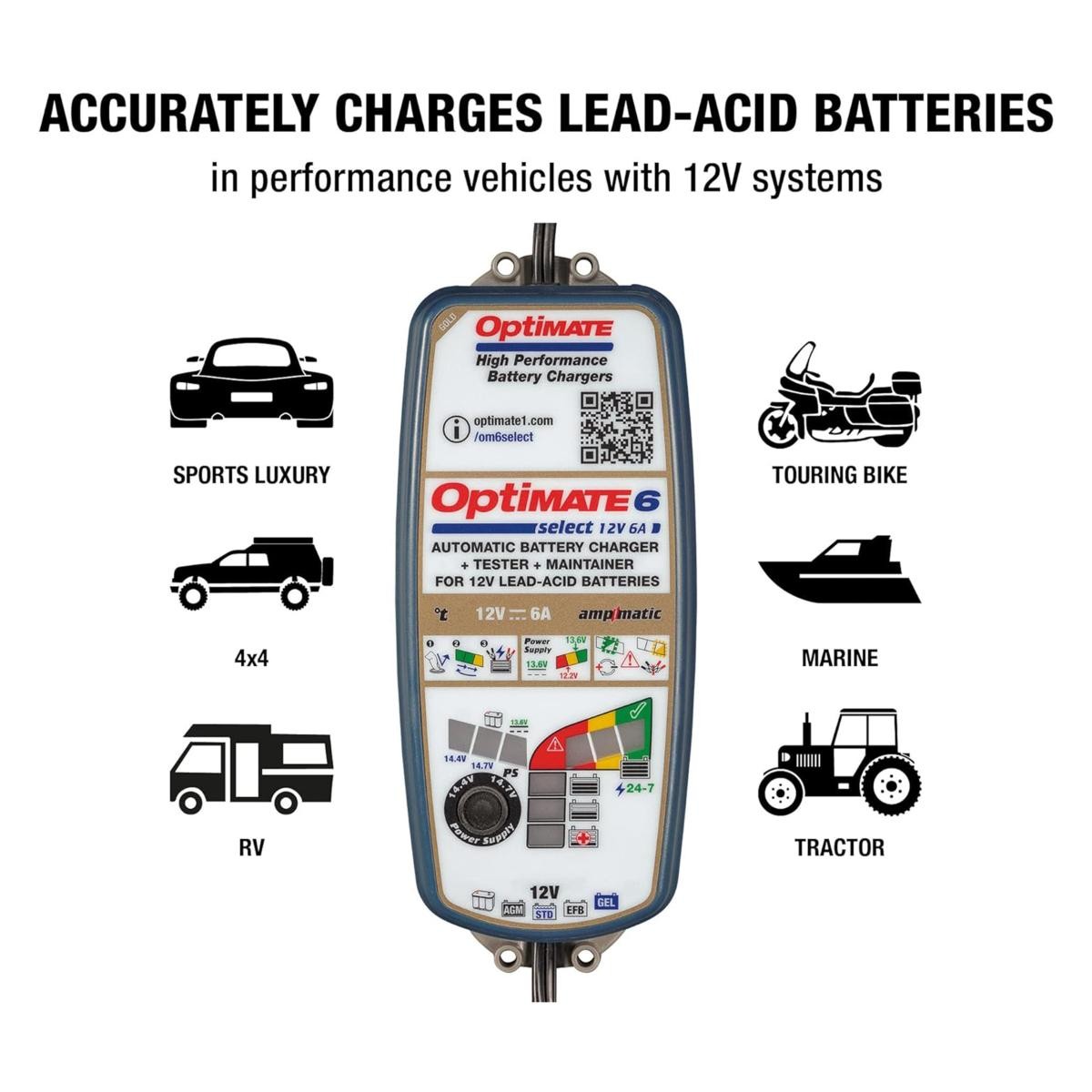 Chargeur OptiMate 4 Quad Program TM630 contre les batteries déchargées 12V