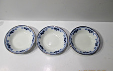 W.H. GRINDLEY CHINA "IDRIS" FLOW BLUE - ENGLAND - SET OF 3 BERRY BOWLS