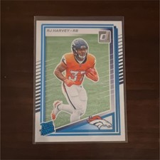 2025 Panini Donruss Rated Rookie RJ Harvey #312 Denver Broncos