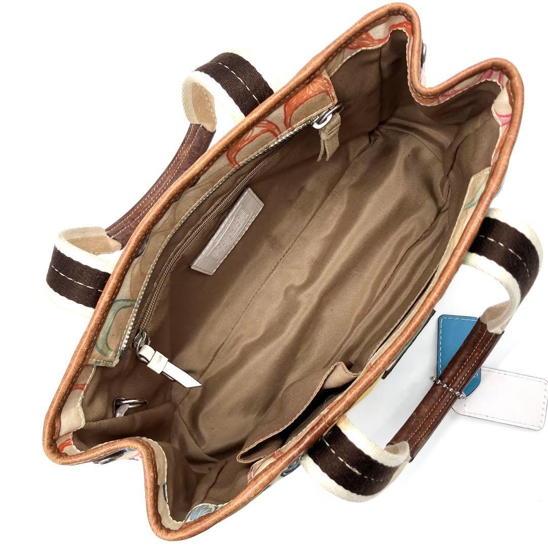 COACH Canvas Leather Patchwork Handbag Multicolor… - image 16