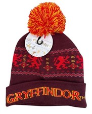 Harry Potter Gryffindor Pom Beanie Knit Hat Winter Wizarding World