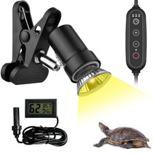 Dimmable Reptile Heat Lamp with Timer  50W UVA UVB Light Bulb, Tortoise Bask...