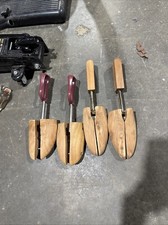 2 Pairs Vintage Wooden Travel Shoe Trees Stretchers Shapers Men's Size Large W