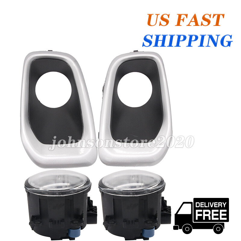 Pair LH & RH Fog Driving Light Bumper Lamps w/ Bezel for 15-17 Jeep Renegade l4