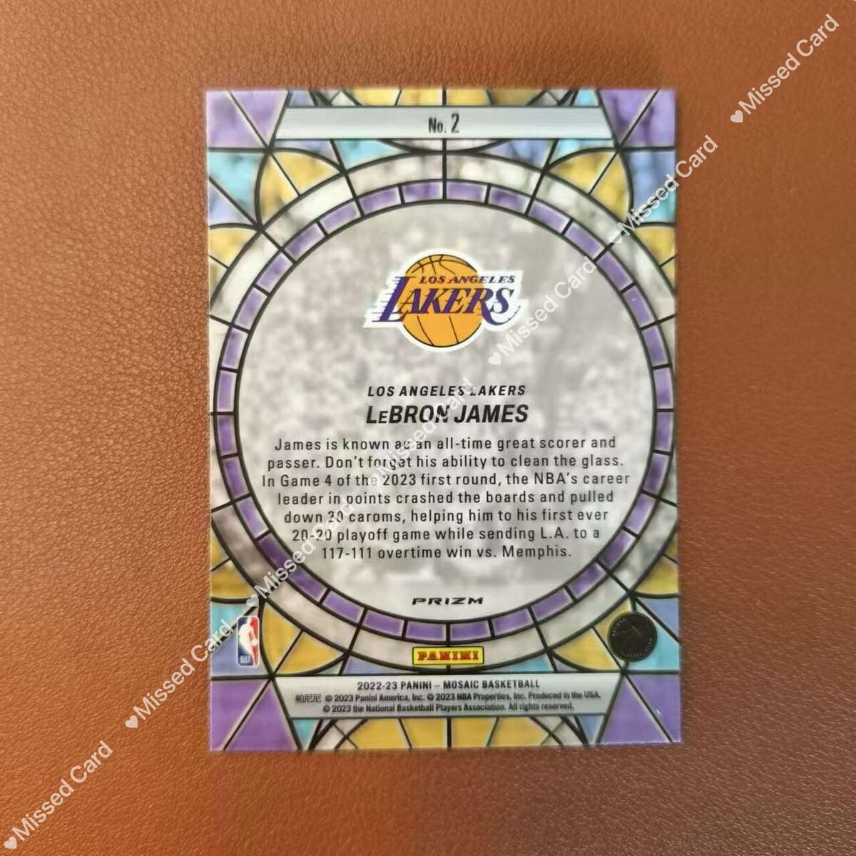 2022-23 Panini Mosaic Basketball Stained Glass LeBron James 2022-23 Panini Mosaic Basketball Stained Glass LeBron James