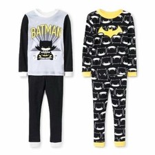 Batman Batmobile Toddler Boy's 4-Piece Super Hero Cotton Pajama Set