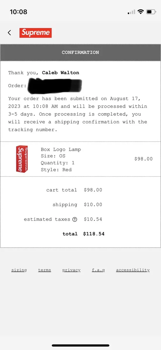 Supreme Box Logo Lamp \