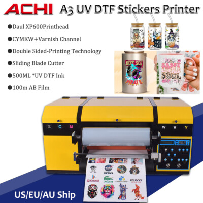 A3 UV DTF Printer Transfer Double Sided Sticker Printing AB Film Daul XP600 USA