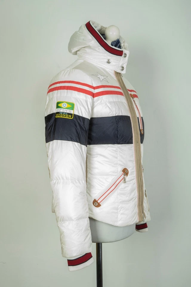 Chaqueta Parka Mujer Bogner Brasil Ski Puffer Invierno Con Capucha Blanca Talla 40 EE. UU. 10 Foto 4 de 4