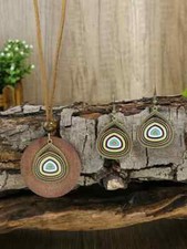 Parure collana con orecchini cordino  Set completo