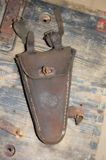 OLD VINTAGE BICYCLE BROWN LEATHER TRIANGLE BAG SPIDER LOGO VELAMOS WERKE GERMANY