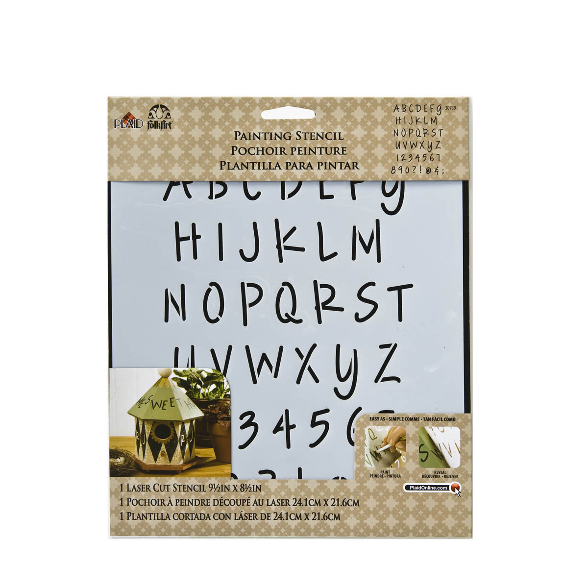 Plaid Folkart Large Alphabet Stencil with Felt Tip Marker Set