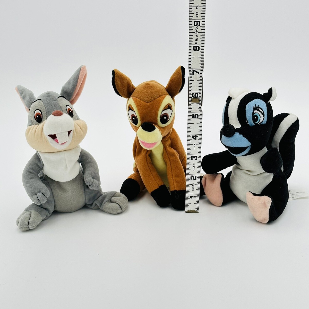 Disney Store Bean Bag Plush Lot Of 3 Bambi Thumper Flower Stuffed