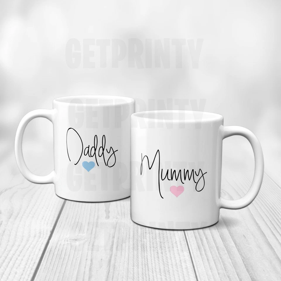 Set Of Two Or Single Mummy And Daddy Mum Dad Mug Cup Present Gift Mothers day