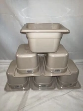 Cambro 1/8x4” Hp -Pan 1/6 Size Food Pan - 6"D, Non-Stick, Sandstone Case of 6