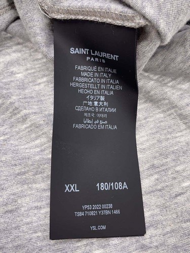 SAINT LAURENT reverse logo TShirt gray XXL Used - Picture 4 of 6