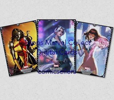 Topps Marvel Collect Women of Marvel S18 - 3 Card Black Rare Set [Digital] 