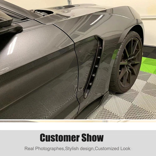 Carbon Fiber Side Fender Air Vent Trim Cover For Mustang Shelby GT350 19UP - Picture 4 of 12
