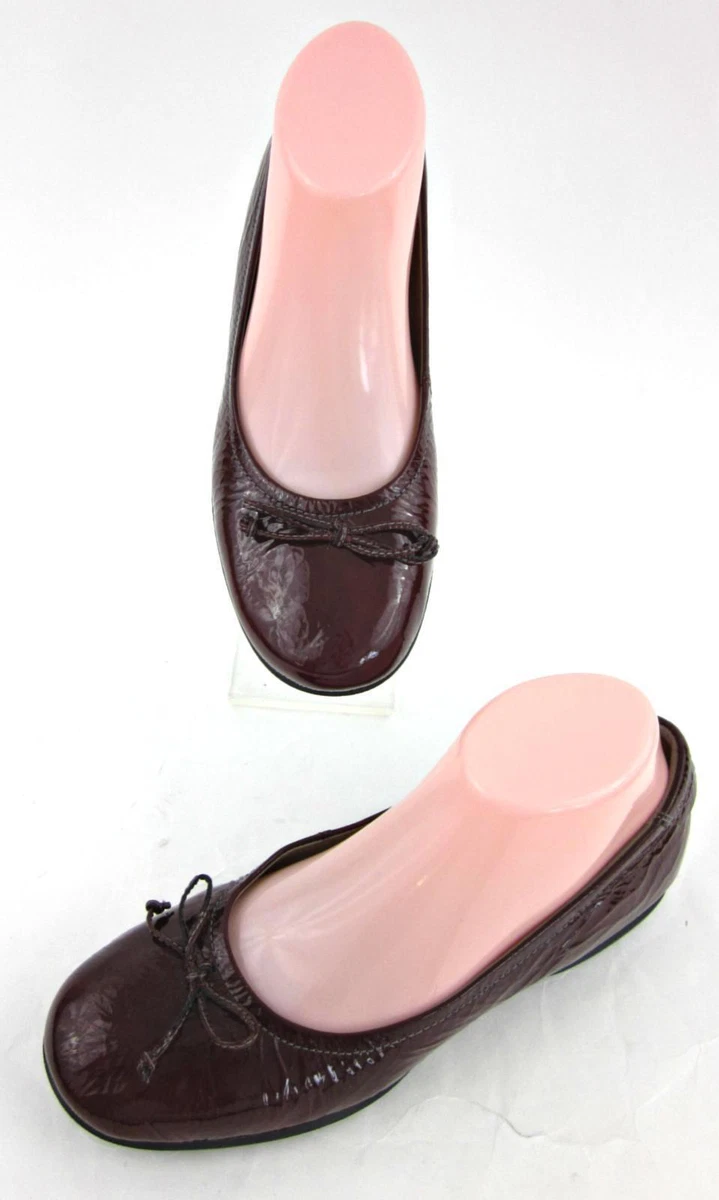 New ECCO Cosmic Ballerina Flats Merlot Crinkle Patent EU 37 US 6 6.5