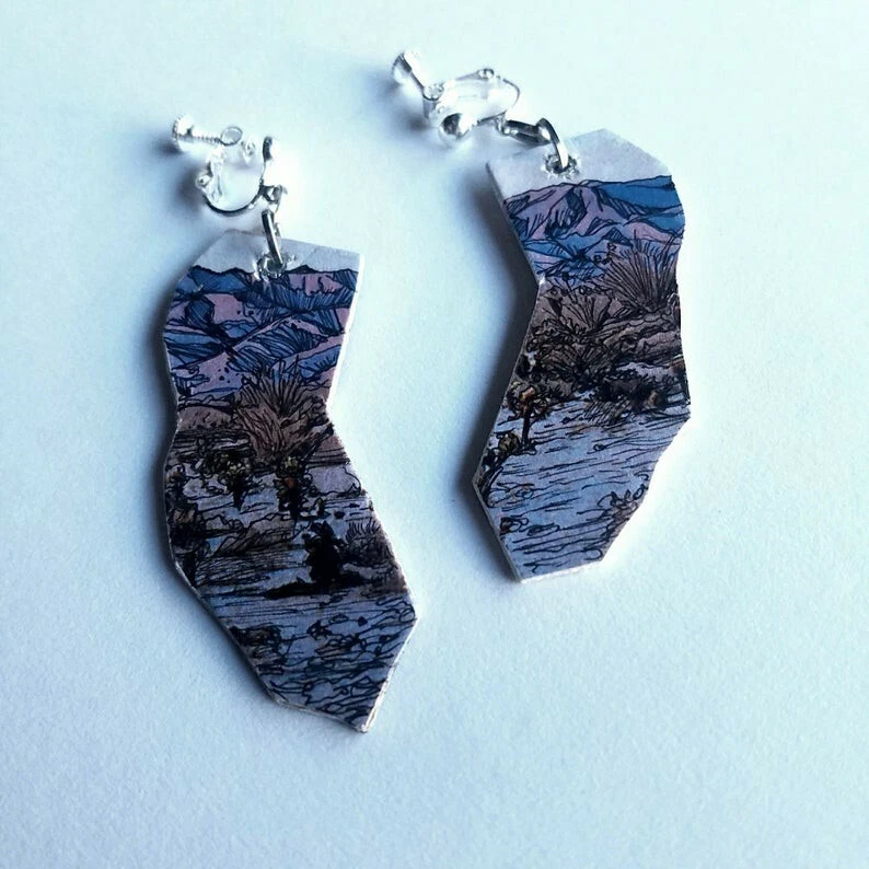 2Pac Tupac Shakur Hand-Painted California Love耳环 — 第 2/2 张图片