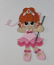 Little Ballerina Dancing Red Hair. Scrapbook, Card making Paper Piecing