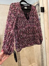 Show Me Your Mumu Brown Snake Animal Print Tunic Flowy Balloon Sleeve Blouse L