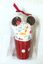 NIB Disney Parks Mickey Mouse Cupcake Adult Socks One Size 1 Pair Sprinkles
