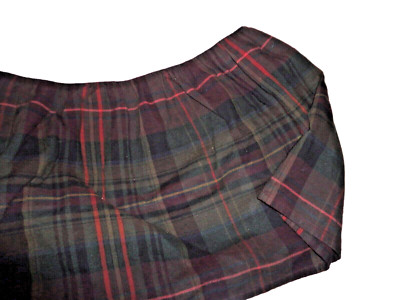 AMERICAN LIVING TARTAN PLAID GREEN BLACK QUEEN EDSKIRT 15'' DROP WOOL LOOK LODGE