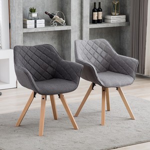 2er Set Stuhl Esszimmerstuhl Stoff Grau Polsterstuhl Sessel Armlehnstuhl Ebay