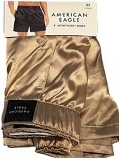 NWT AMERICAN EAGLE Satin Pocket Boxer Sz XS-S-L-XL Beige 74
