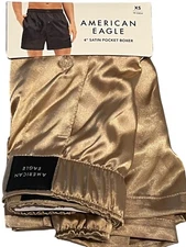 NWT AMERICAN EAGLE Satin Pocket Boxer Sz XS-S-L-XL Beige #74