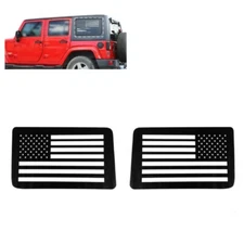 USA Flag Car Window Black Border PVC Sticker Fits 18-24 Wrangler Gladiator JL