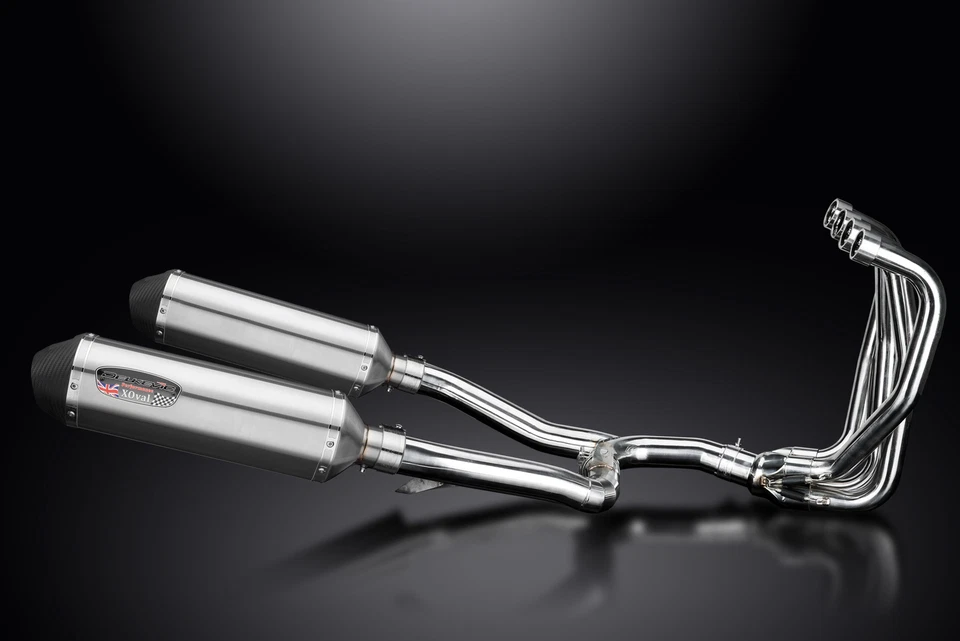 Silenciadores de escape completo Kawasaki ZX-11 Ninja 1990-2001 4-2 13,5" X-Oval de acero inoxidable Foto 3 de 4