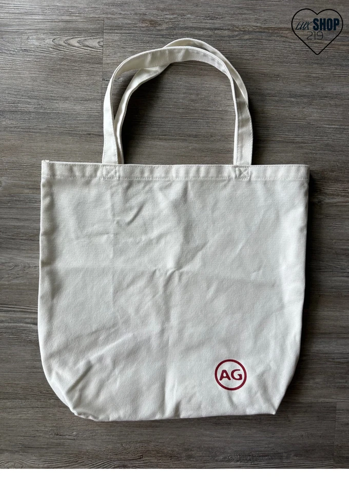 AG Adriago Goldschmeid Tote Bag Off White Canvas Logo - Image 2 of 4