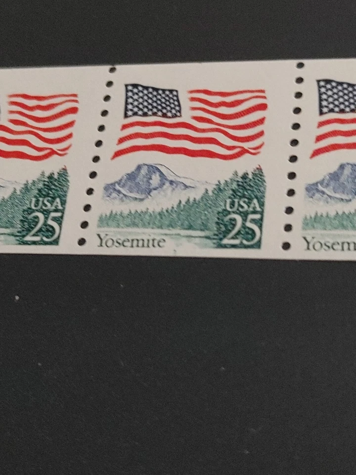 U.S. Sc. #2280 25c Flag over Yosemite PNC Strip of 5, MNH, Plate #1. Free ship! - Image 3 of 3
