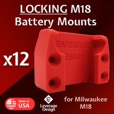 2025 SPECIAL 12 Pack: HEAVY DUTY Milwaukee M18 Battery Holder/Mount MADE IN USA