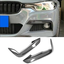 FOR 2012-18 BMW F30 F31 CARBON FIBER FRONT BUMPER UPPER TRIM AIR VENT COVER FANG