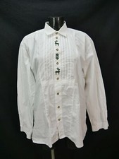 Size XL costume shirt Hammerschmid white cotton deer embroidery shirt