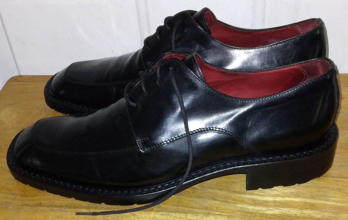 Kenneth Cole New York Mens Black Leather Made in Italy 